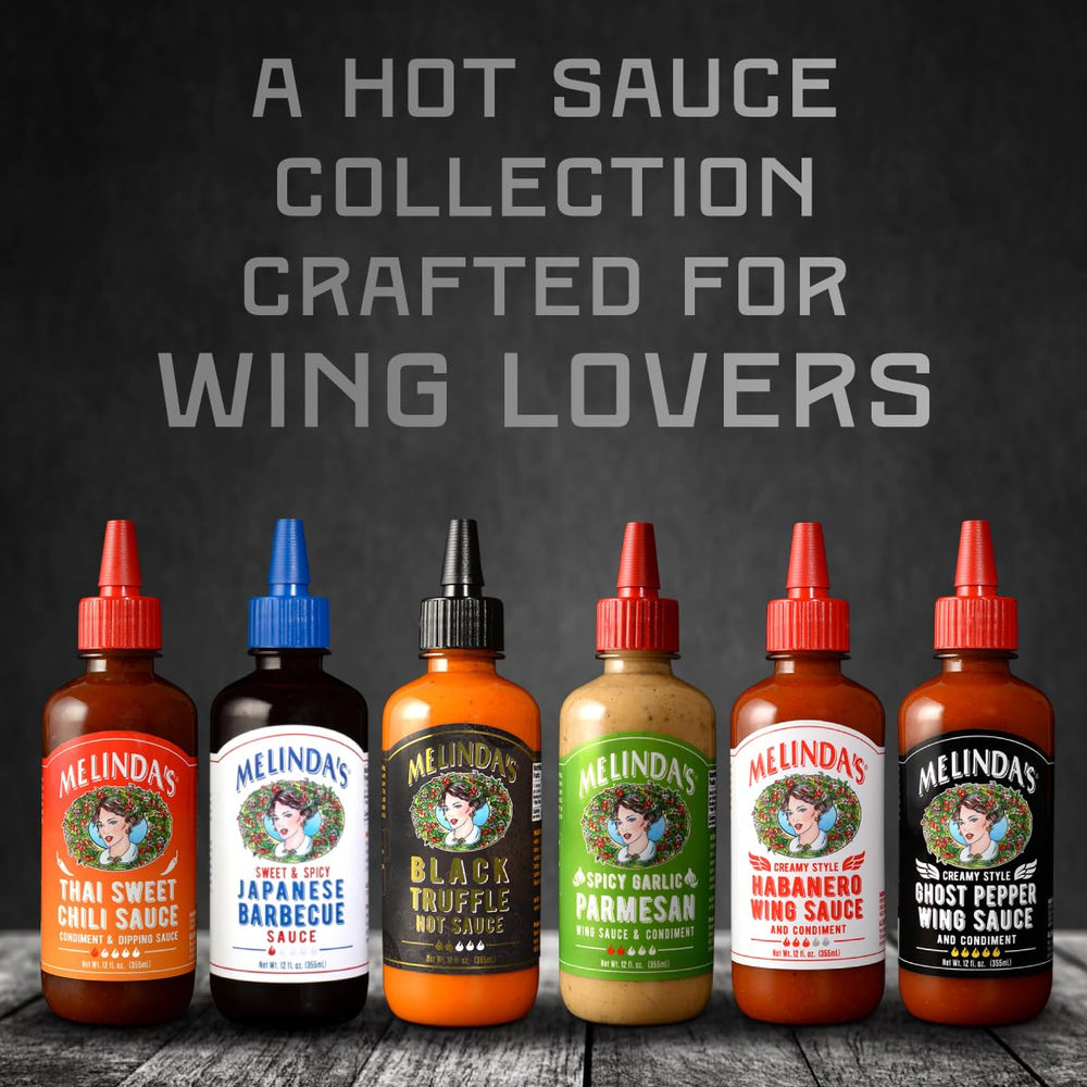 Melinda’s Ghost Pepper Wing Sauce bottle adds bold heat with rich flavor
