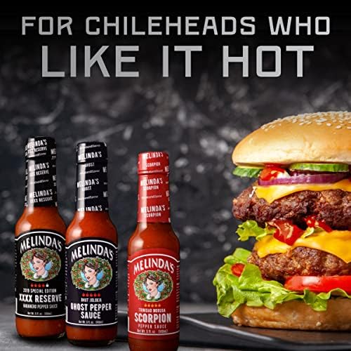Melinda's heat scale label on the bottle showing extreme heat.