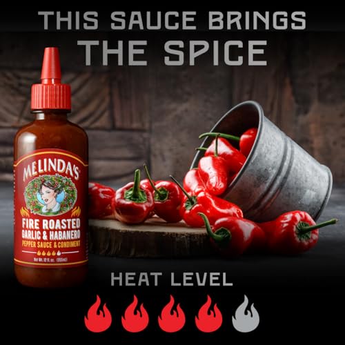 Melinda's Fire Roasted Garlic & Habanero mini bottle for on-the-go heat.