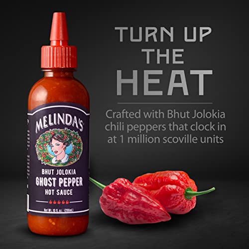 Burger topped with Melinda's Ghost Pepper Hot Sauce for a savory kick.