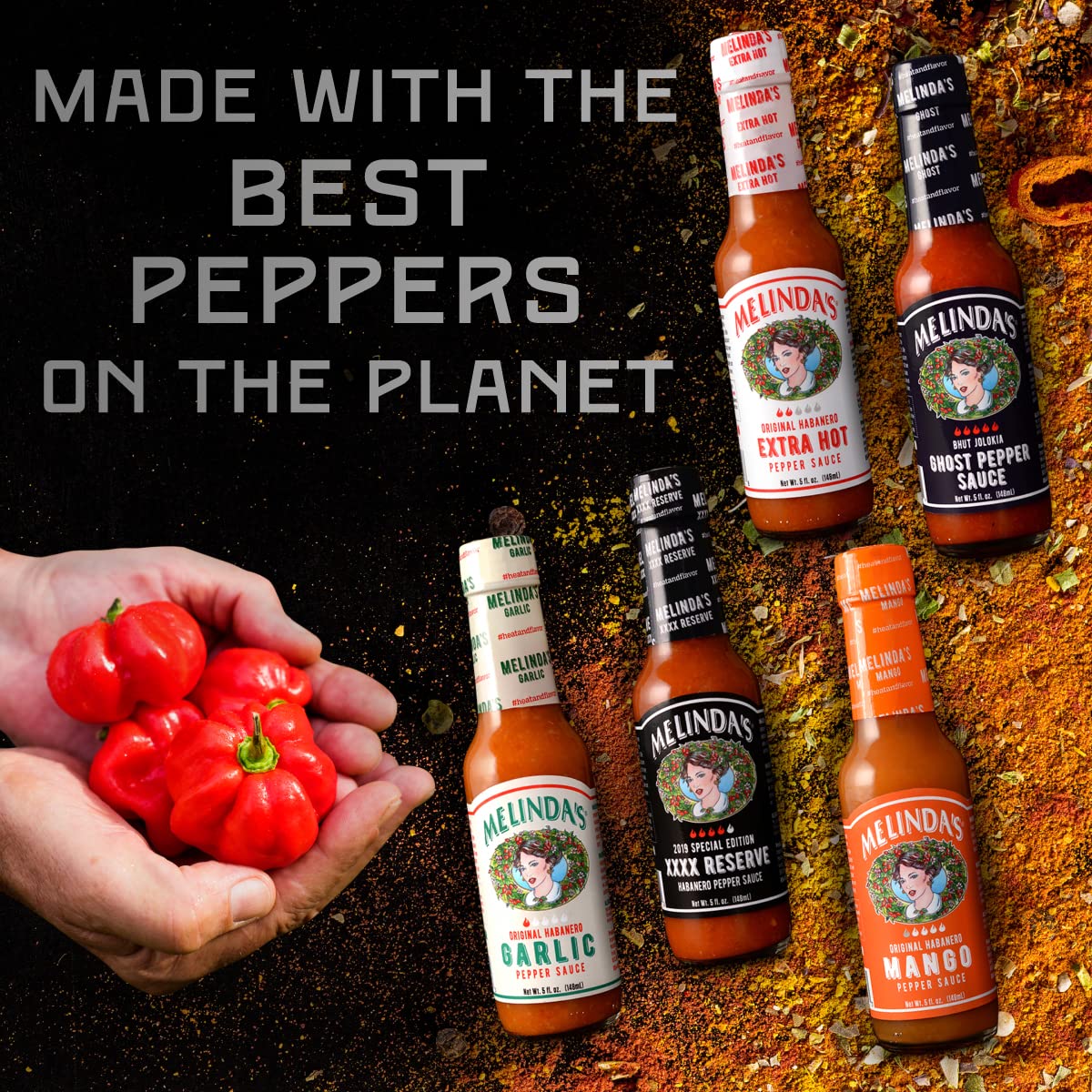 Melinda's gift-ready packaging image ideal for hot sauce gifting.