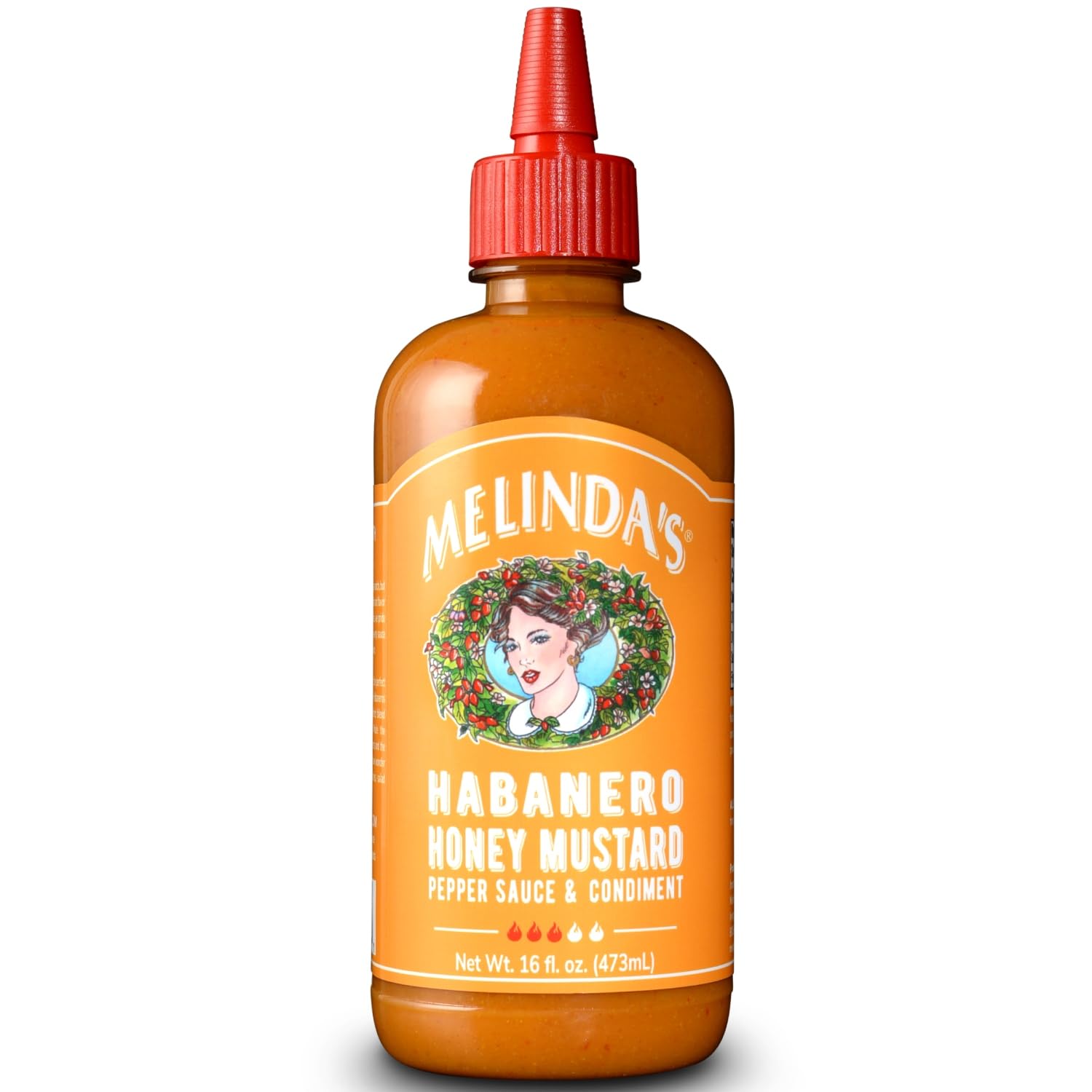Melinda's Habanero Honey Mustard bottle on the counter inviting bold flavor to elevate dishes