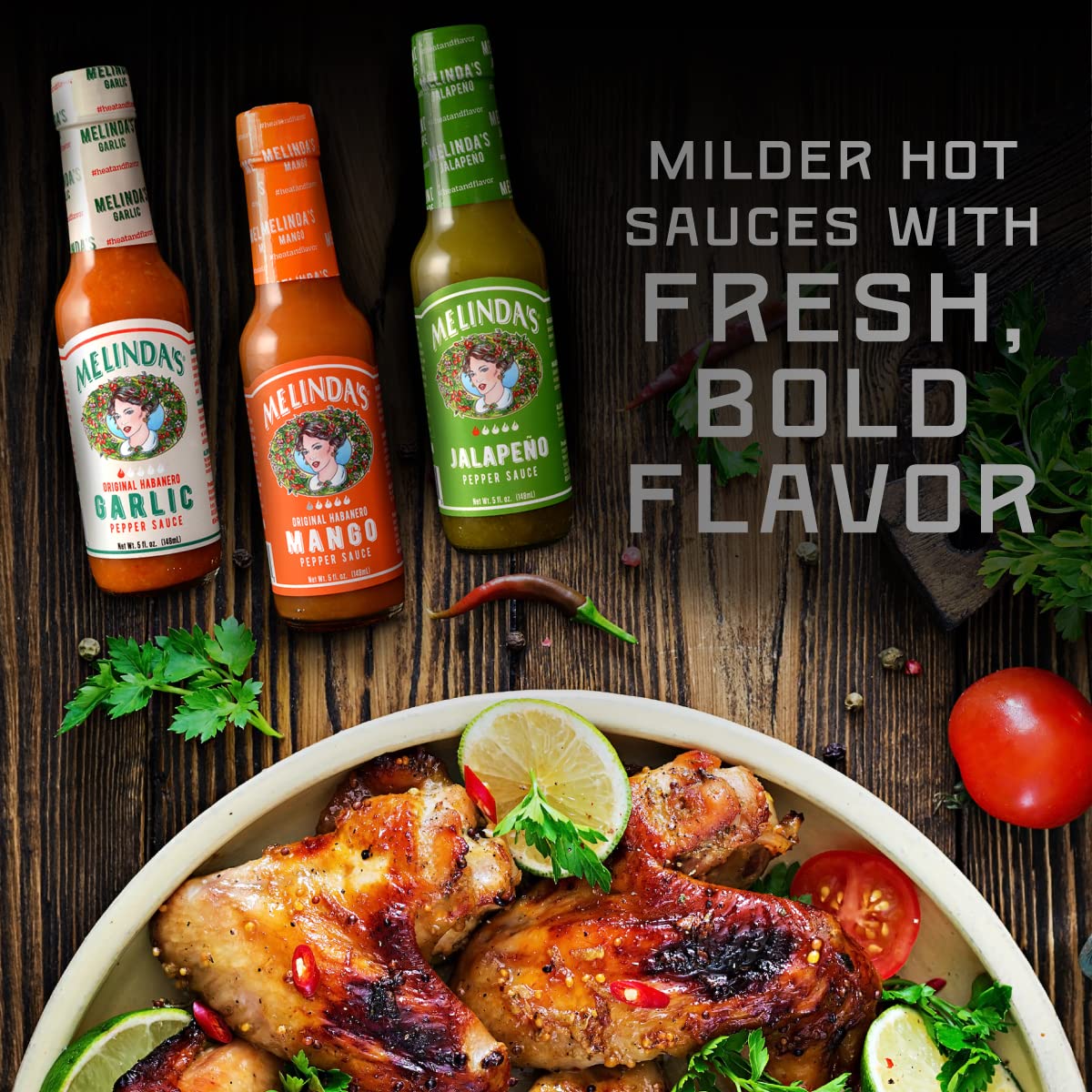 Melinda’s Mild & Wild on pizza adds bold, savory heat.