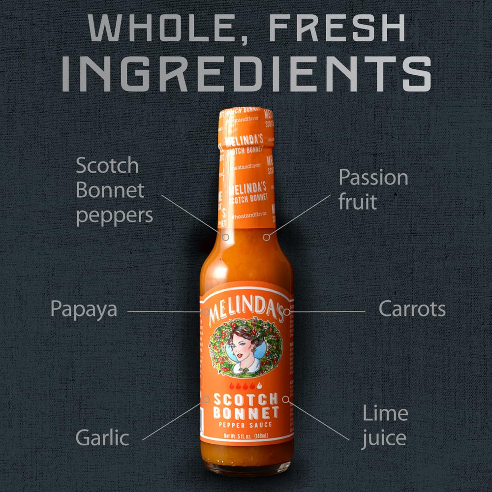 Melinda's Scotch Bonnet sauce on wings dish showing versatile heat.