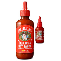 Melinda's Sriracha classic bottle front view for everyday flavor enhancement