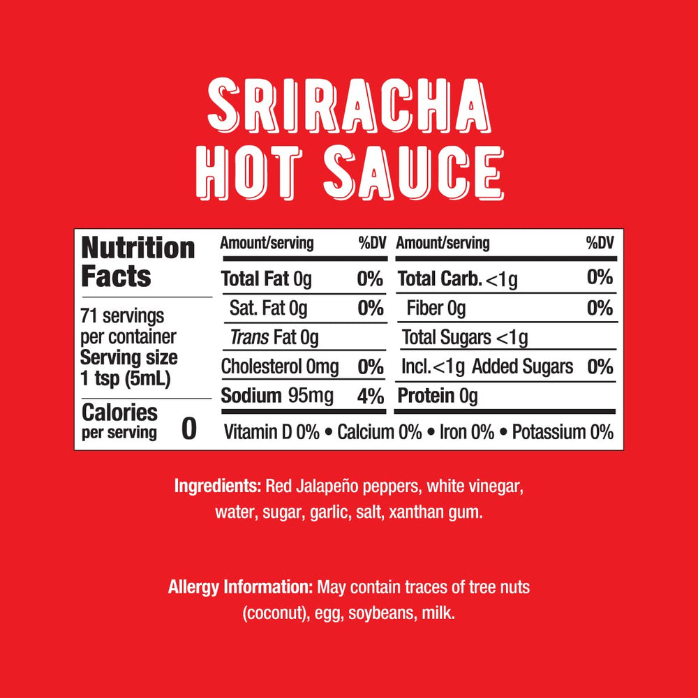 Melinda's Sriracha classic bottle being poured for bold, balanced heat