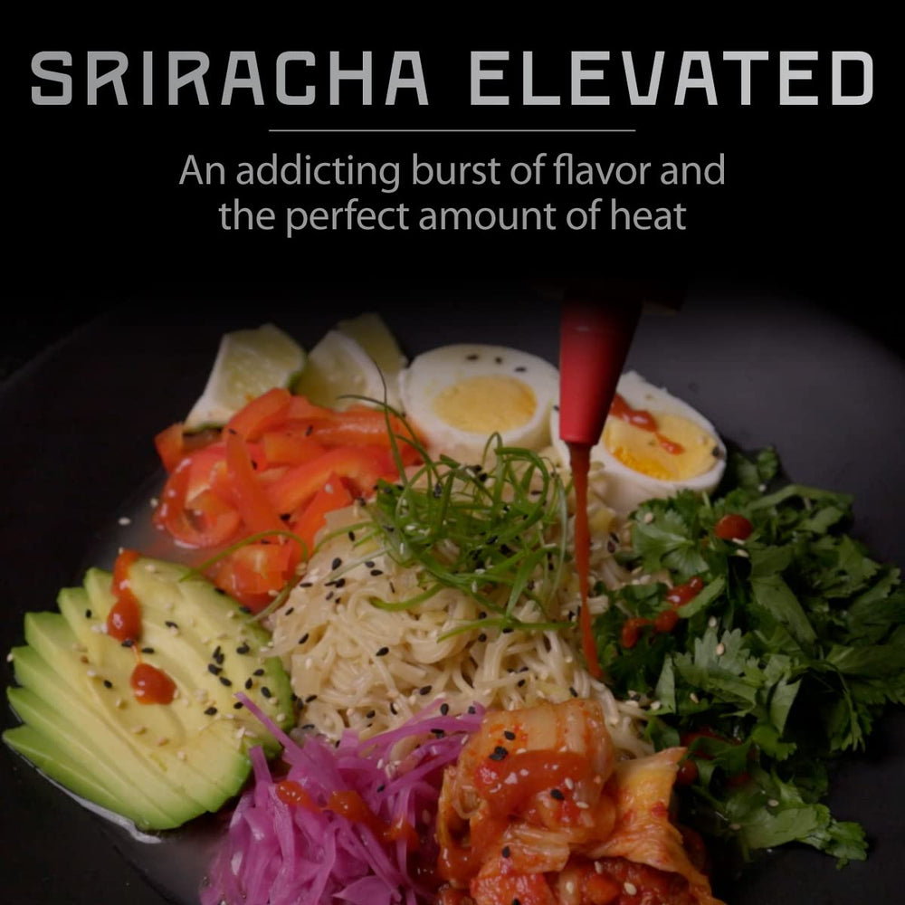 Melinda's Sriracha ingredients — peppers and garlic for authentic flavor