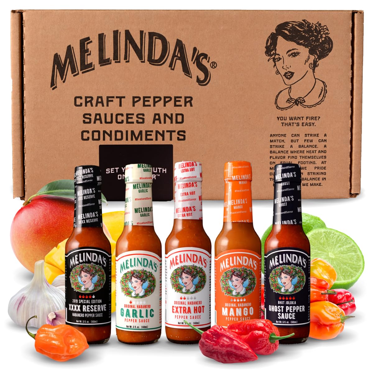 Melinda's variety pack bottle lineup for versatile everyday cooking.