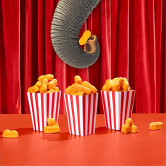 Orange banana-flavored circus peanuts from Melster Candies, chewy and flavorful.