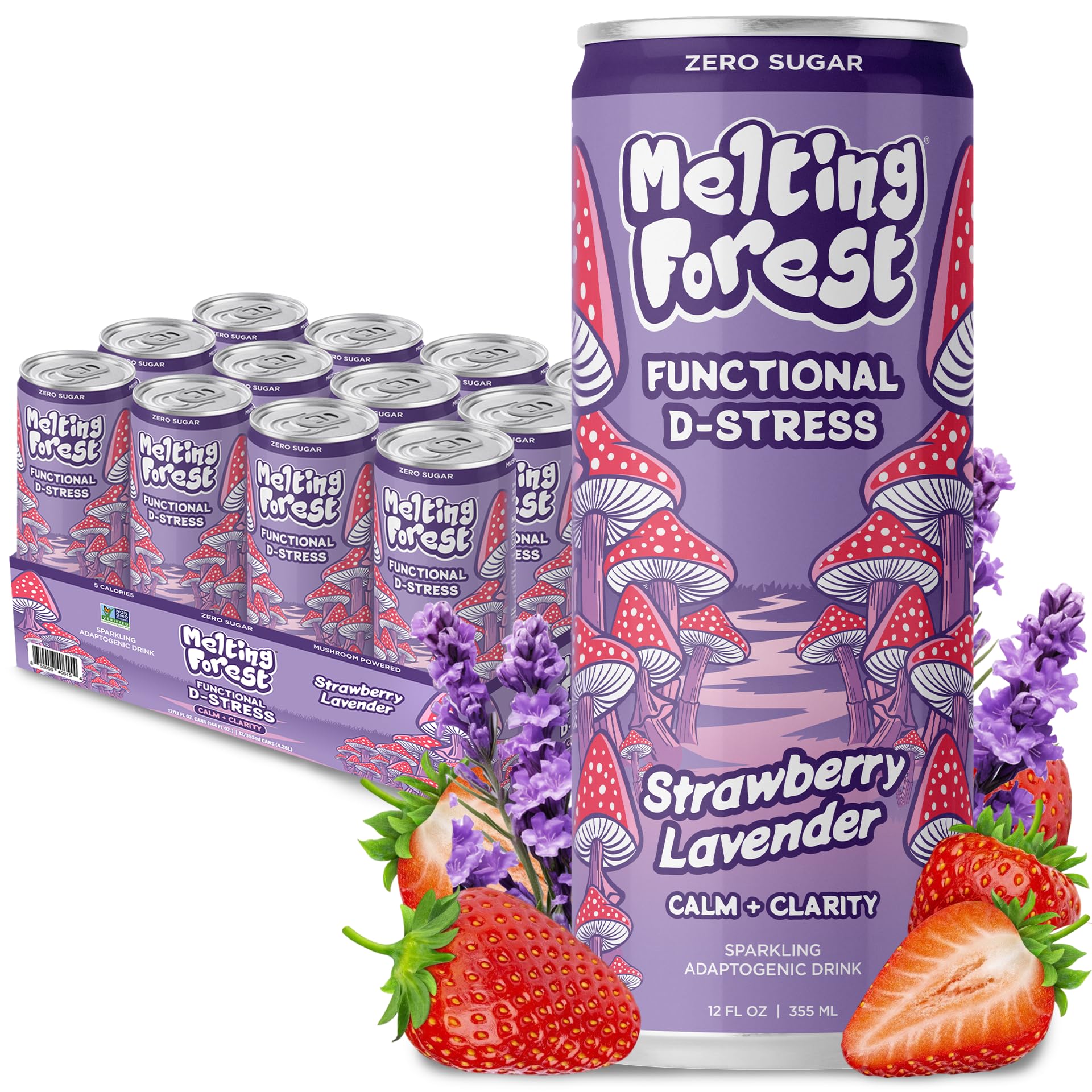 Melting Forest D-Stress 12-pack box offers calm, on-the-go sipping.