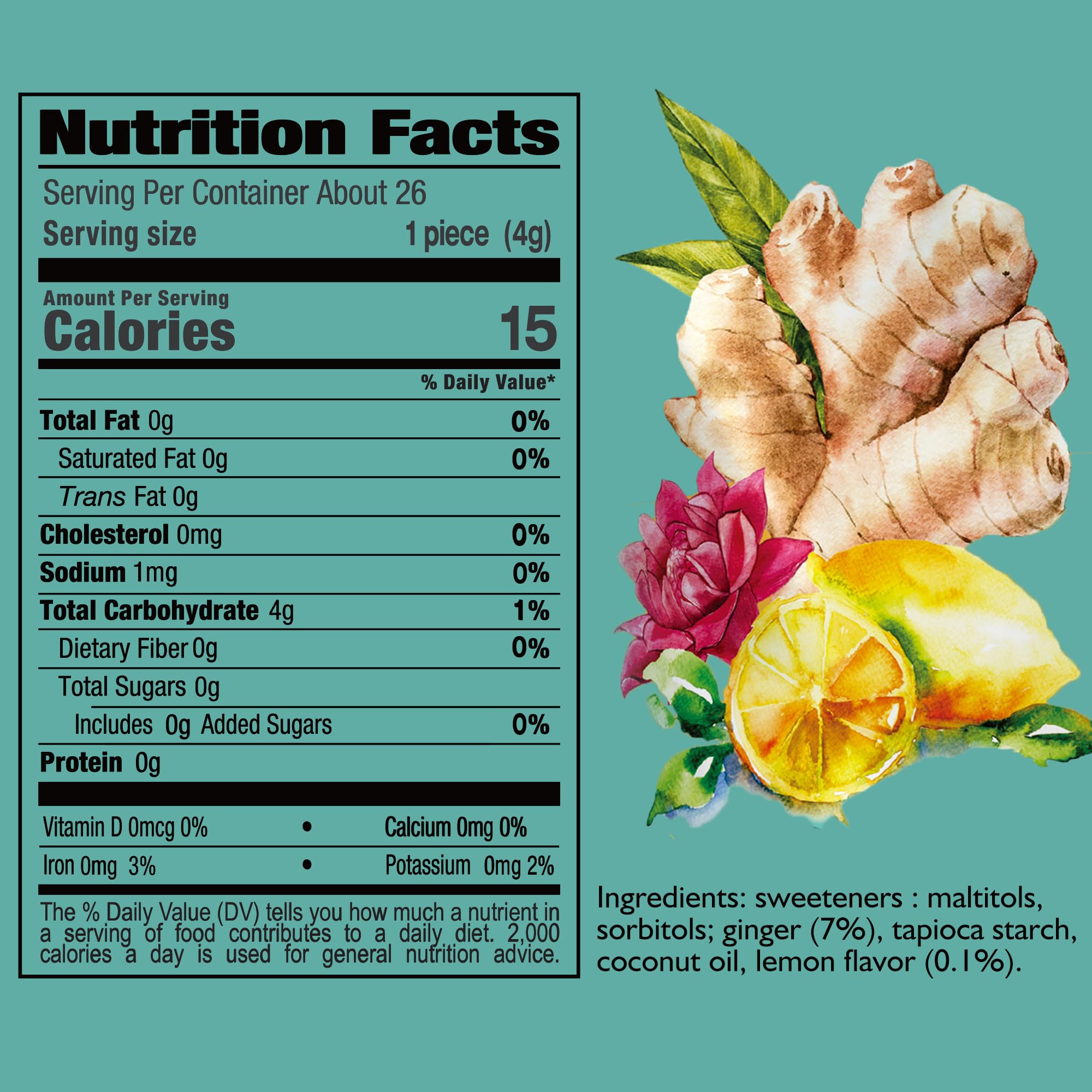Melting Sweet Lemon Ginger Chews on-the-go package, ideal for keto-friendly snacking.