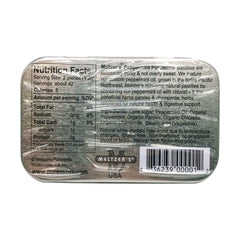 Meltzer's Puremints Peppermint Tin opened to reveal pastilles for on-the-go mintiness.