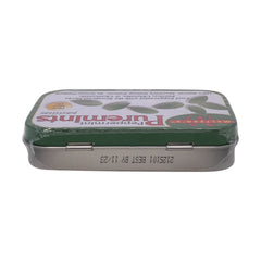 Meltzer's Puremints tin packaging highlights gluten-free pastilles and Pacific Northwest peppermint.
