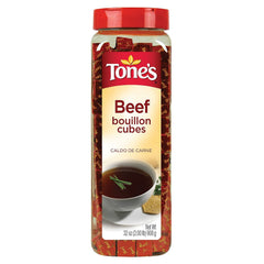 Members Mark beef bouillon cubes in a 32 oz resealable bottle for quick, rich flavor.
