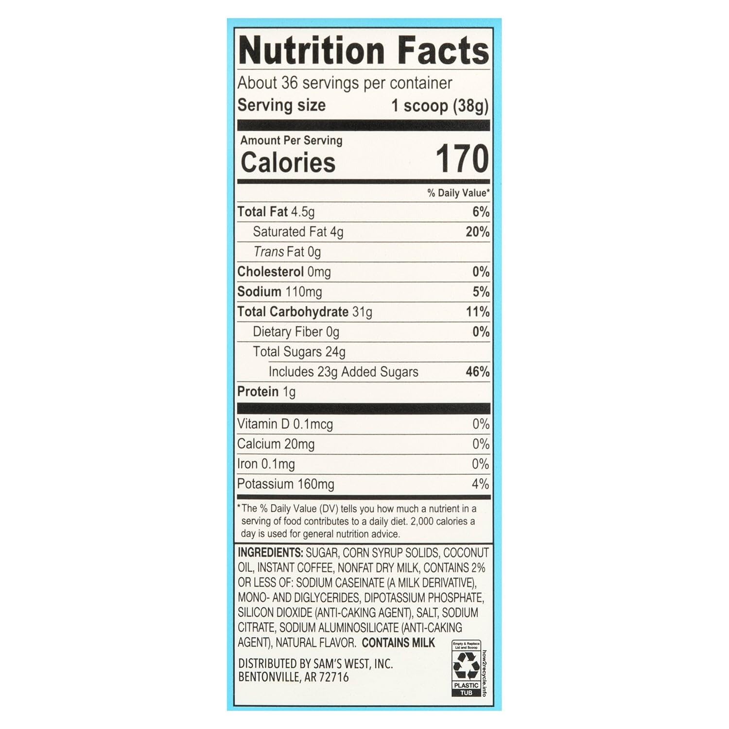 Members Mark scoop beside the tub for precise, mess-free portions.