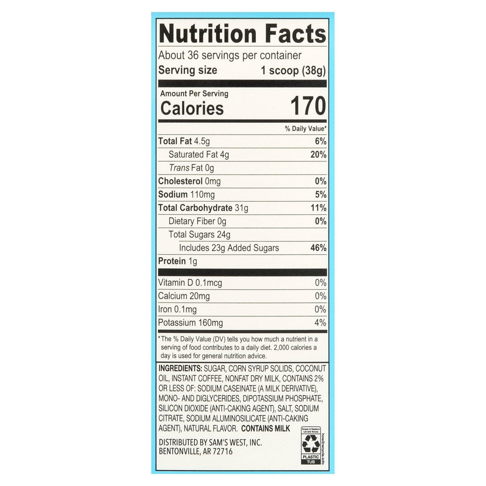 Members Mark scoop beside the tub for precise, mess-free portions.