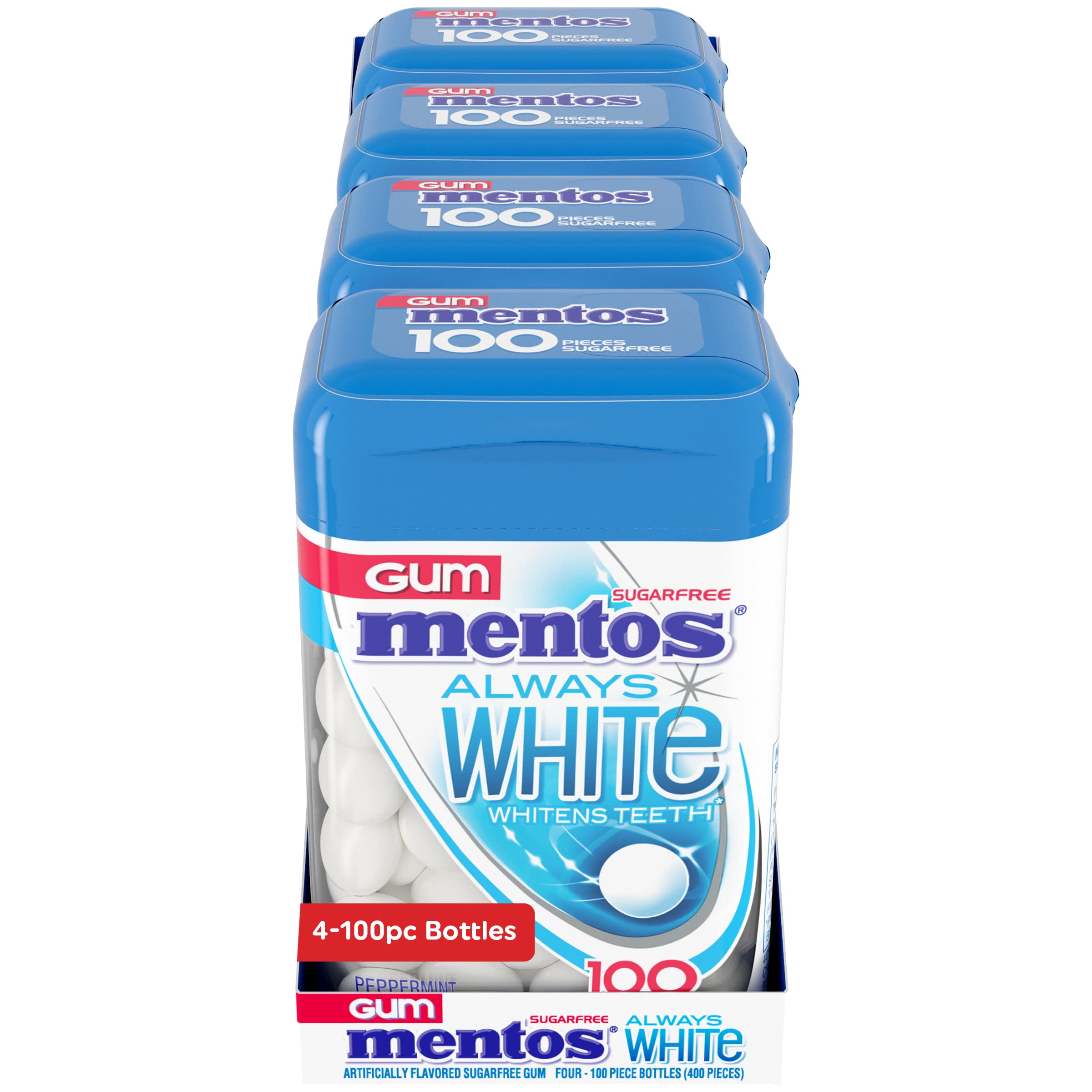 Mentos Always White peppermint flavor for refreshing breath on the move.