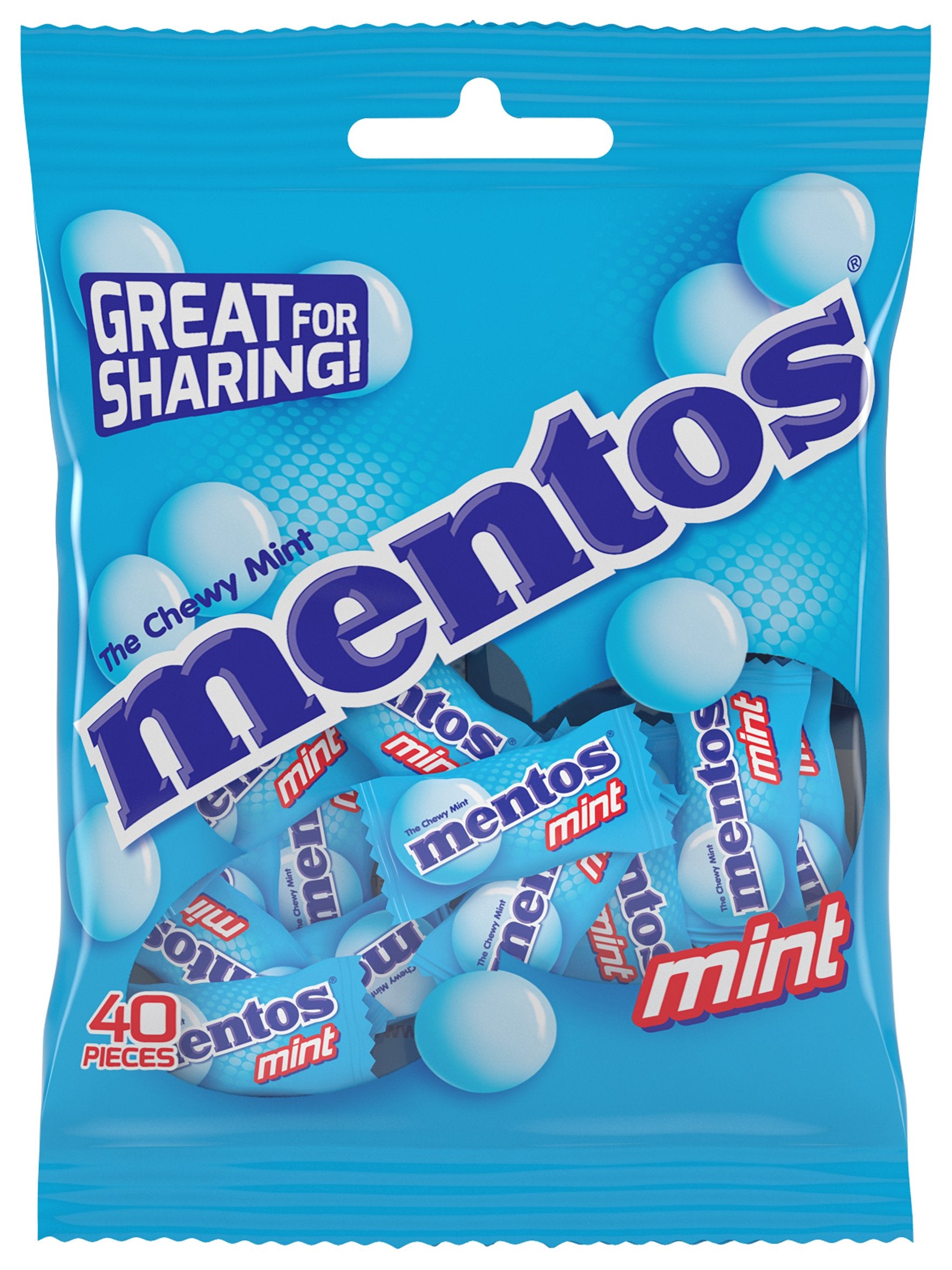 Mentos chewy mint candy bag with 40 individually wrapped mints for office breaks and events