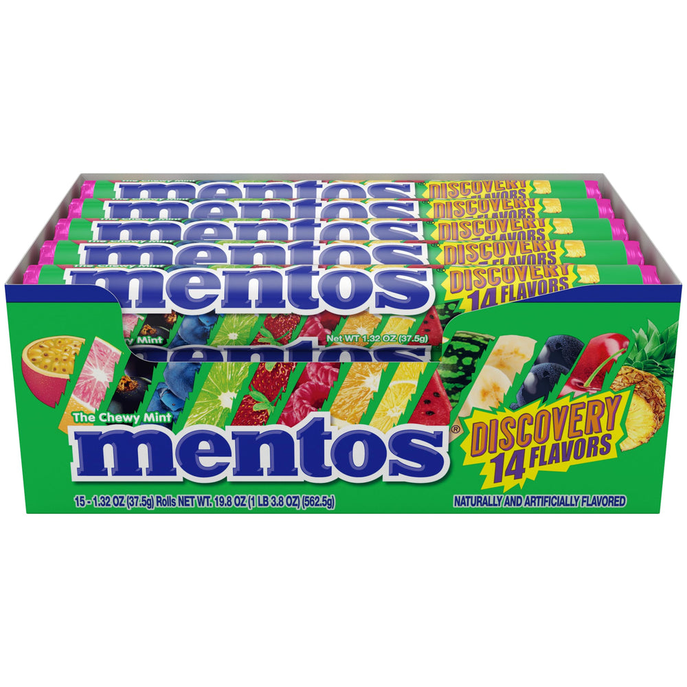 Mentos Chewy Mint on an office desk provides instant refreshment during tasks.