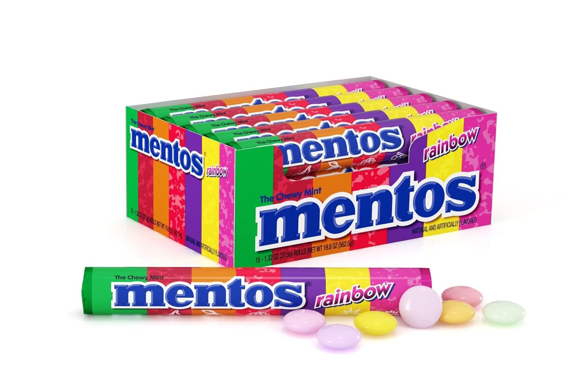 MENTOS Chewy Mint Rainbow front pack view, ideal for Easter baskets and gifting.
