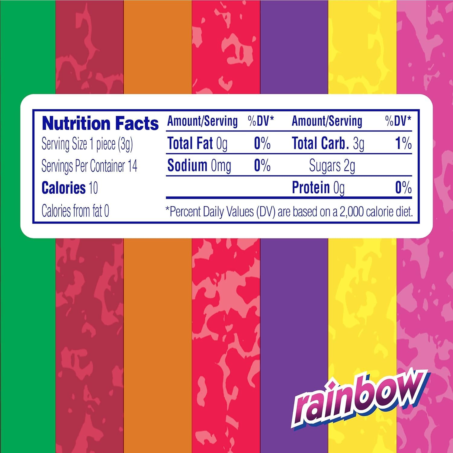 MENTOS Rainbow flavor rolls lined up, suggesting on-the-go freshness.