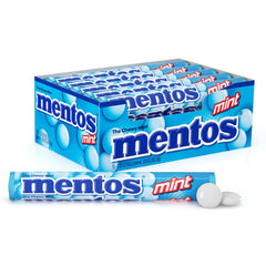Mentos Chewy Mint roll-pack on the go for fresh breath.