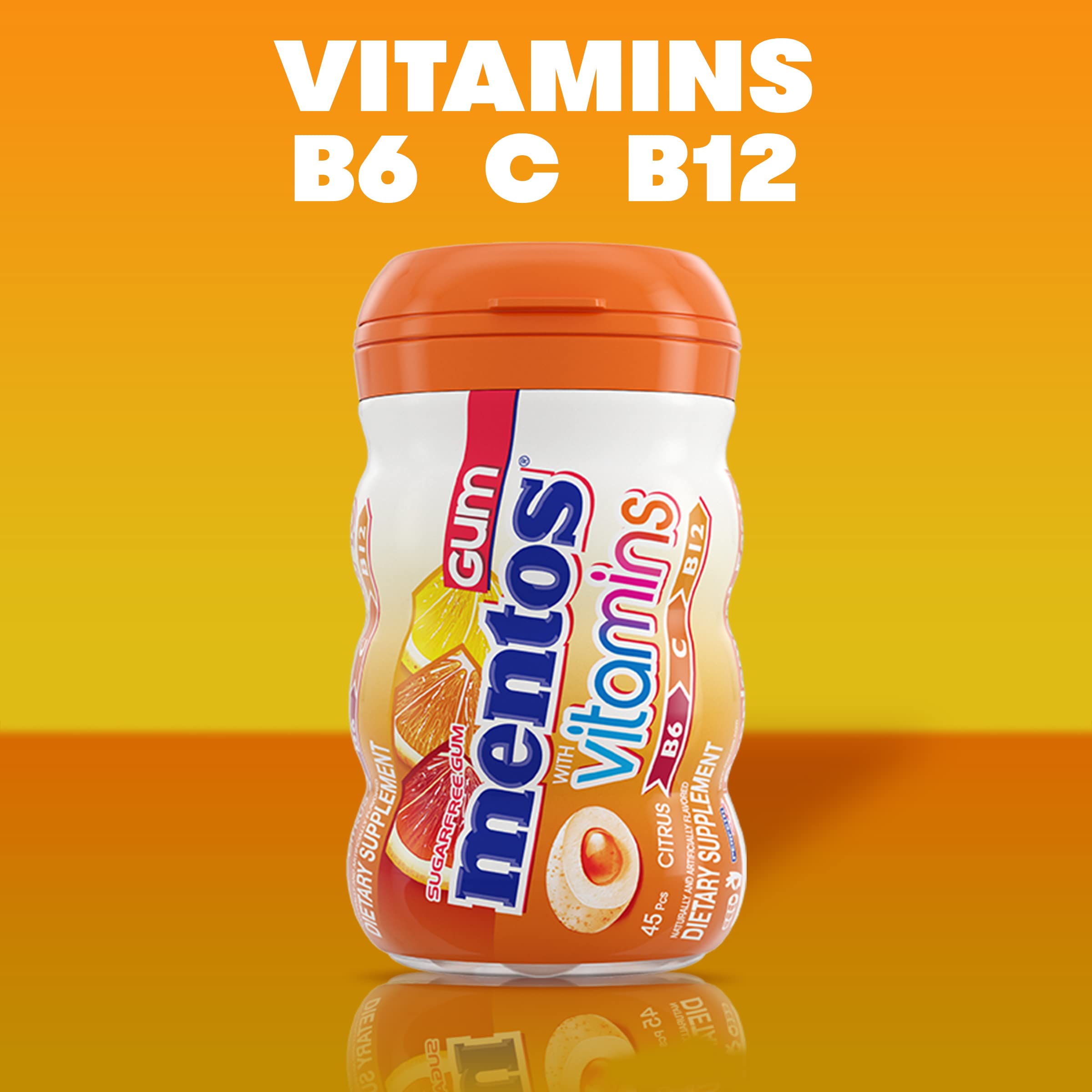 Mentos Vitamins Citrus shell and soft center promise a crunchy bite