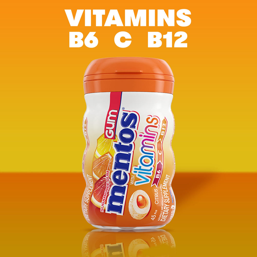 Mentos Vitamins Citrus shell and soft center promise a crunchy bite