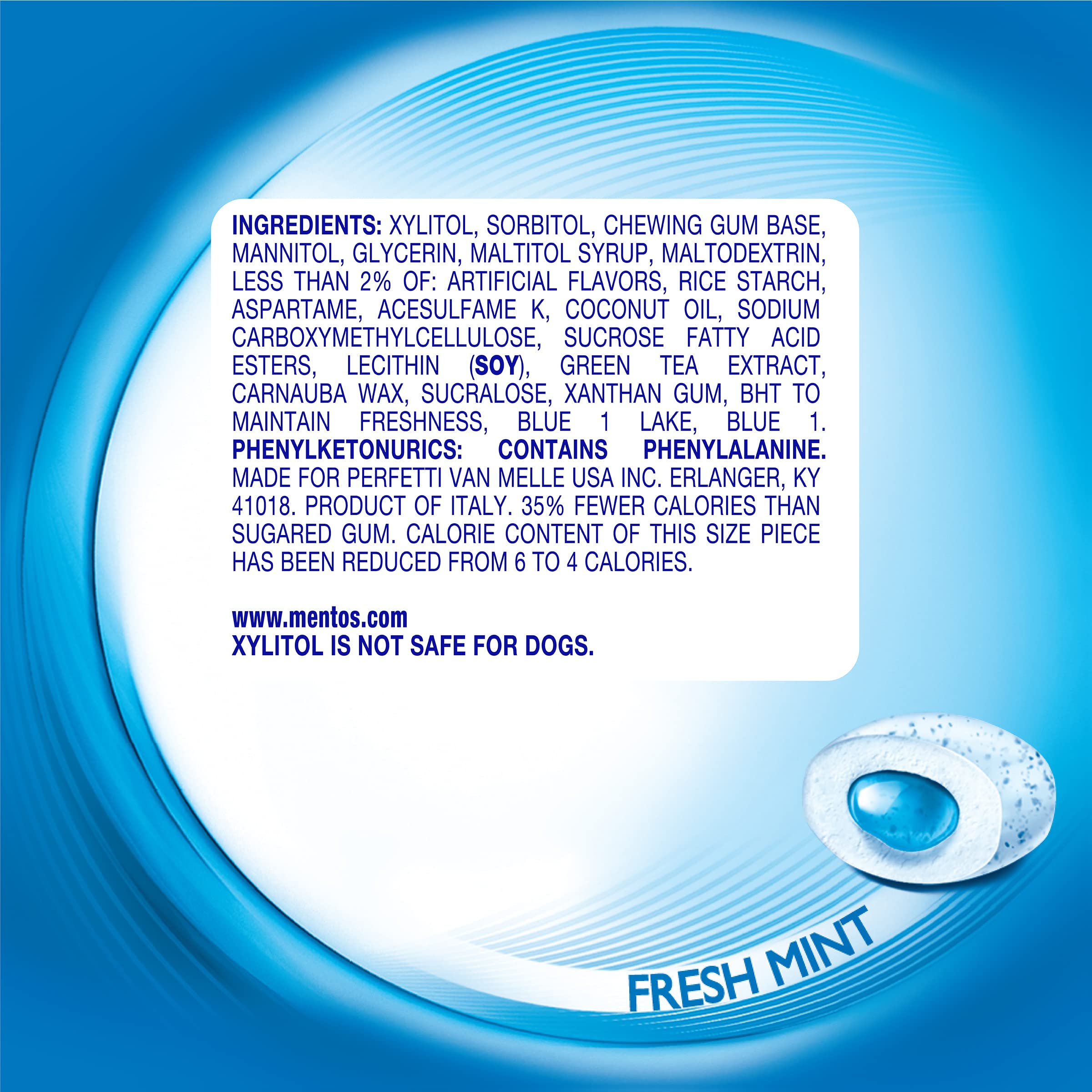 Mentos curvy bottle design, ideal for desk, car, or home.