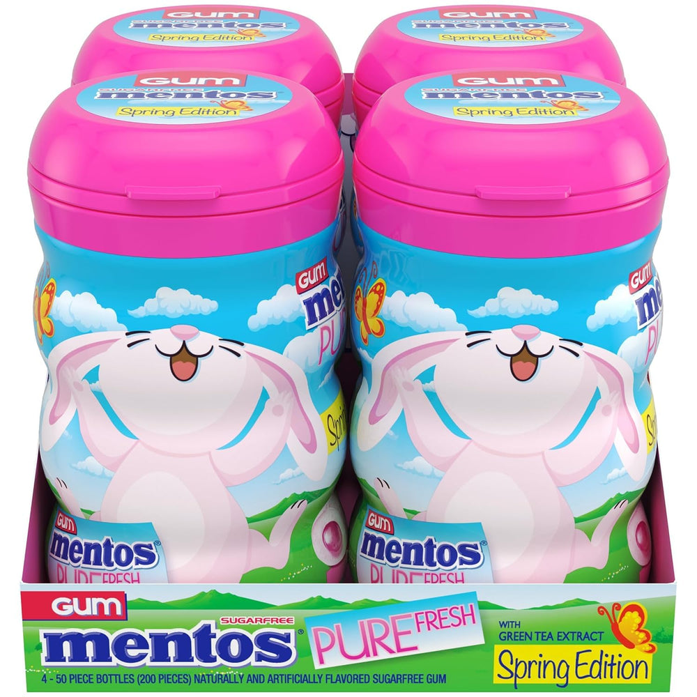Mentos curvy bottle design fits easily in a desk drawer or car cup holder.