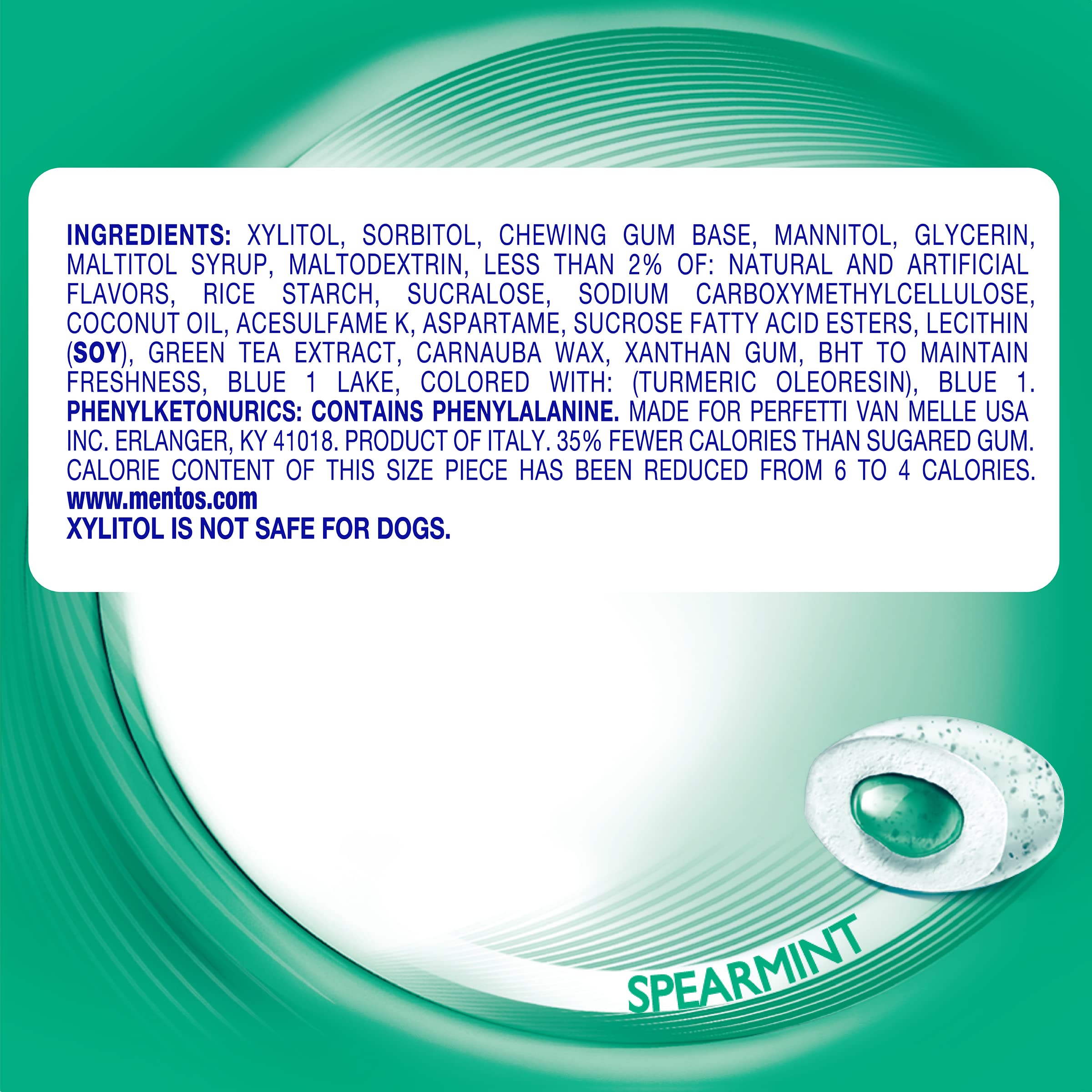 Curvy Mentos bottle on desk for on-the-go freshness.