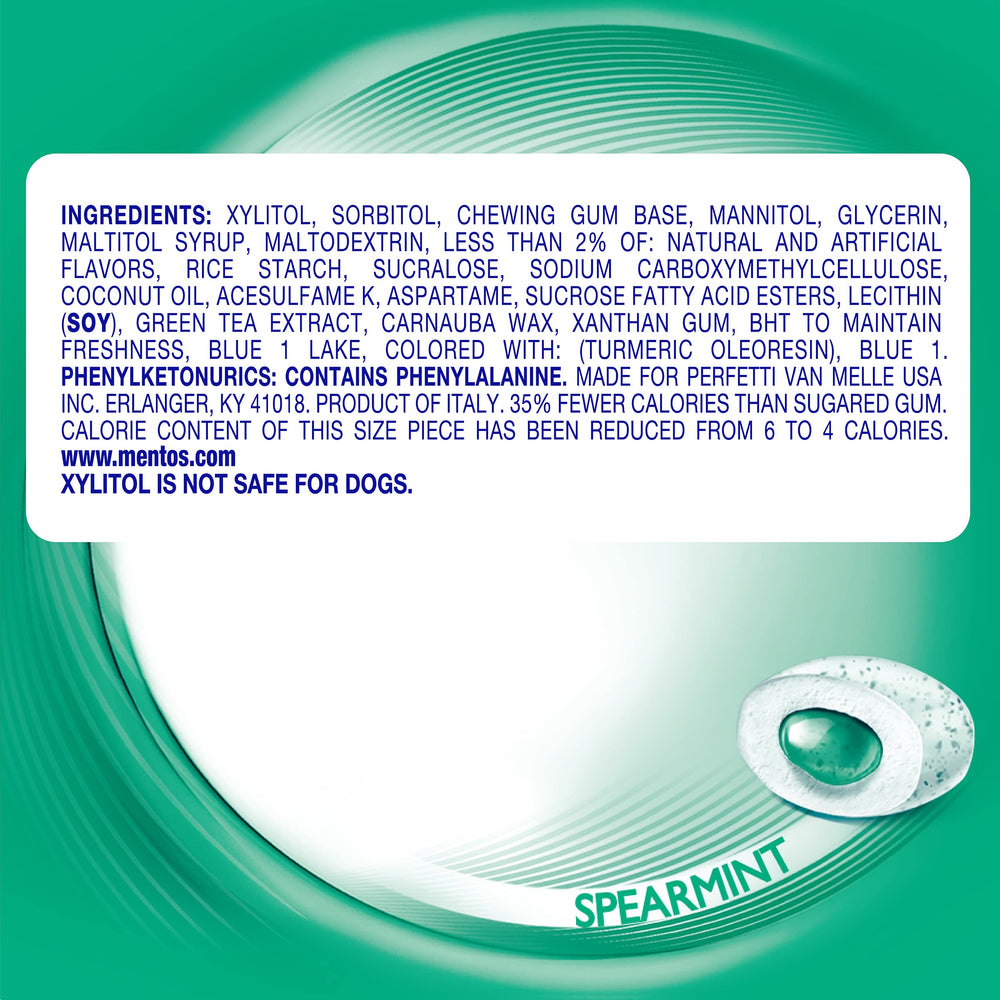 Curvy Mentos bottle on desk for on-the-go freshness.