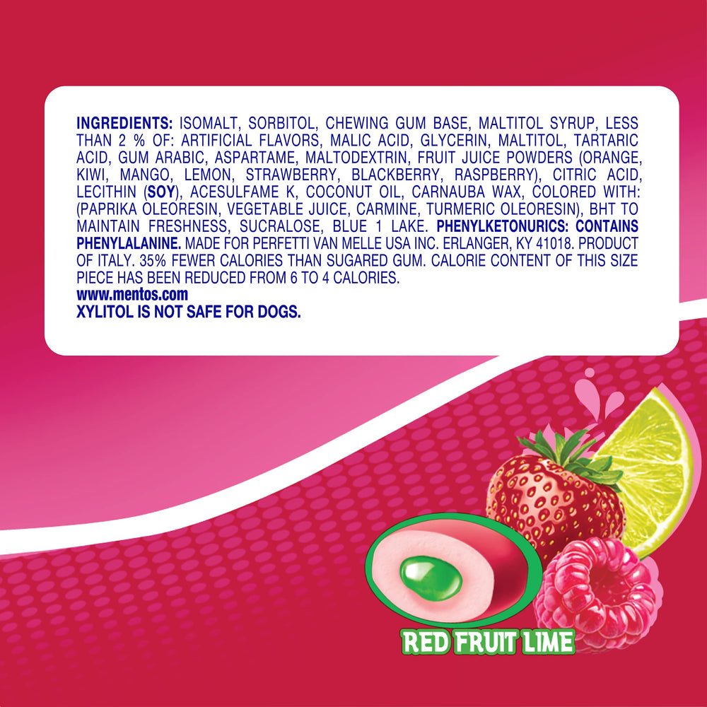 Mentos gum with crunchy shell and soft center flavor texture