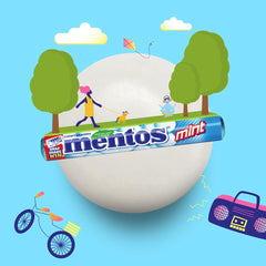 MENTOS Mint Chewy Dragees 38g-label showcases convenient packaging.