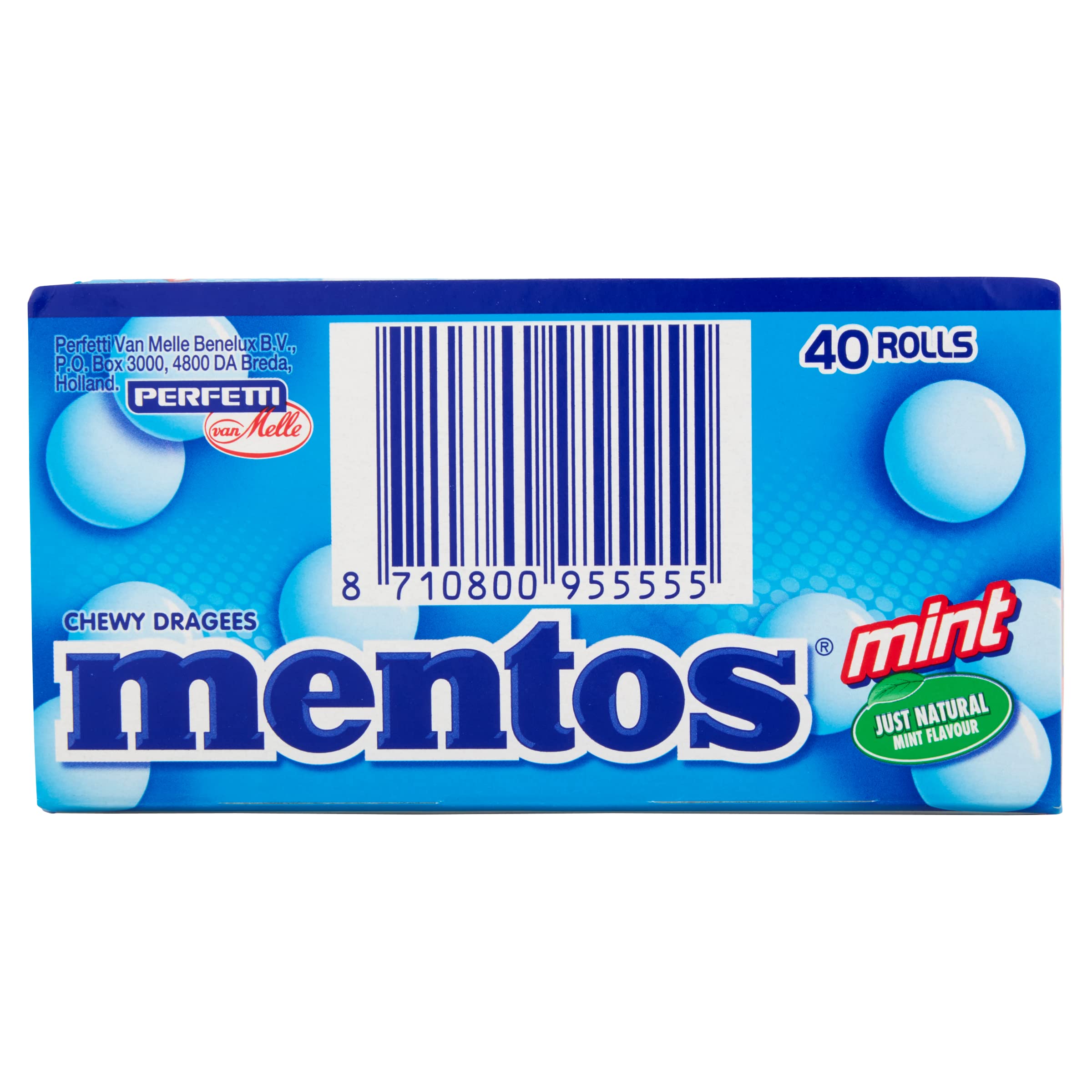 MENTOS Mint Chewy Dragees desk-snack setup conveys quick refreshment.