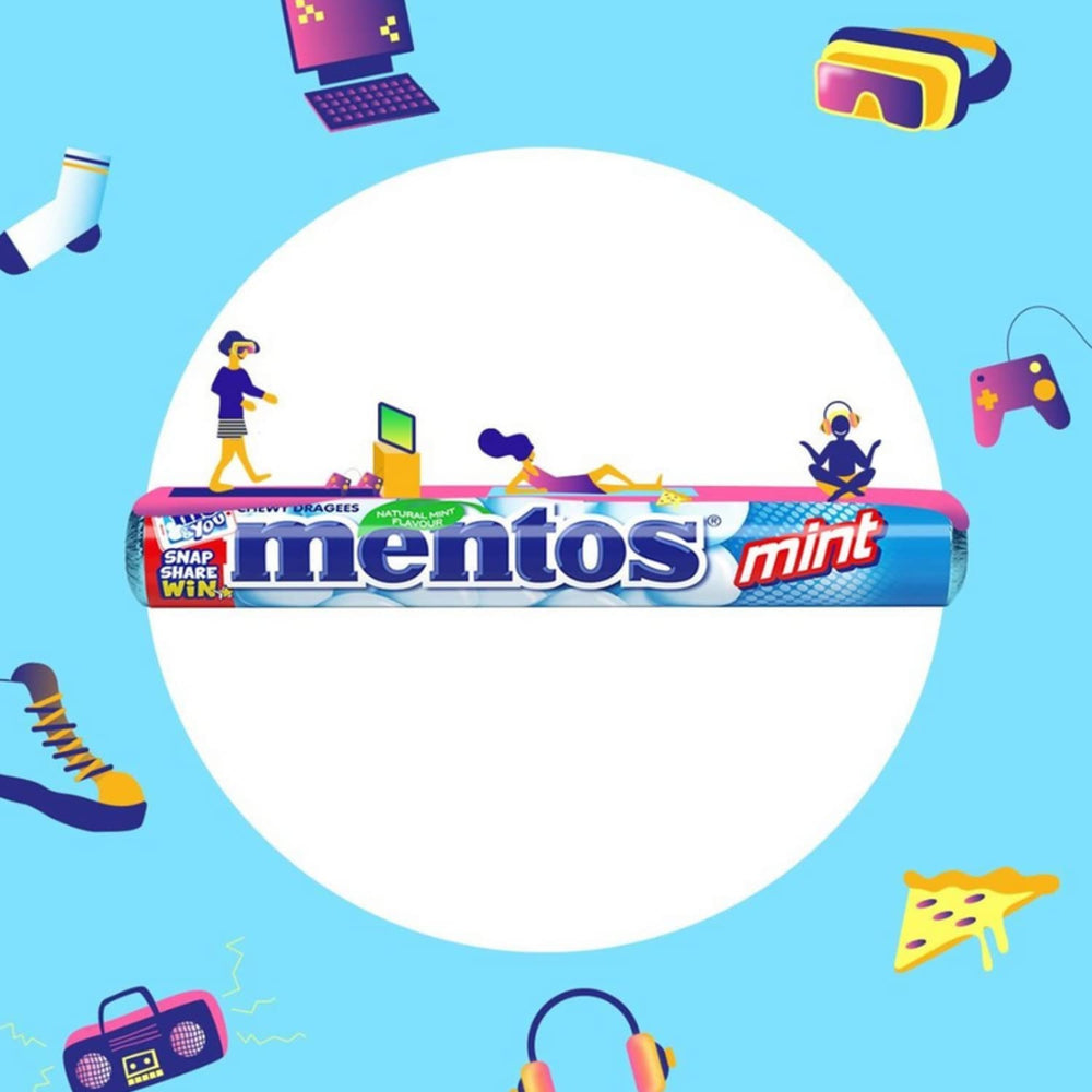 MENTOS Mint Chewy Dragees purse-pocket size fits in bags.