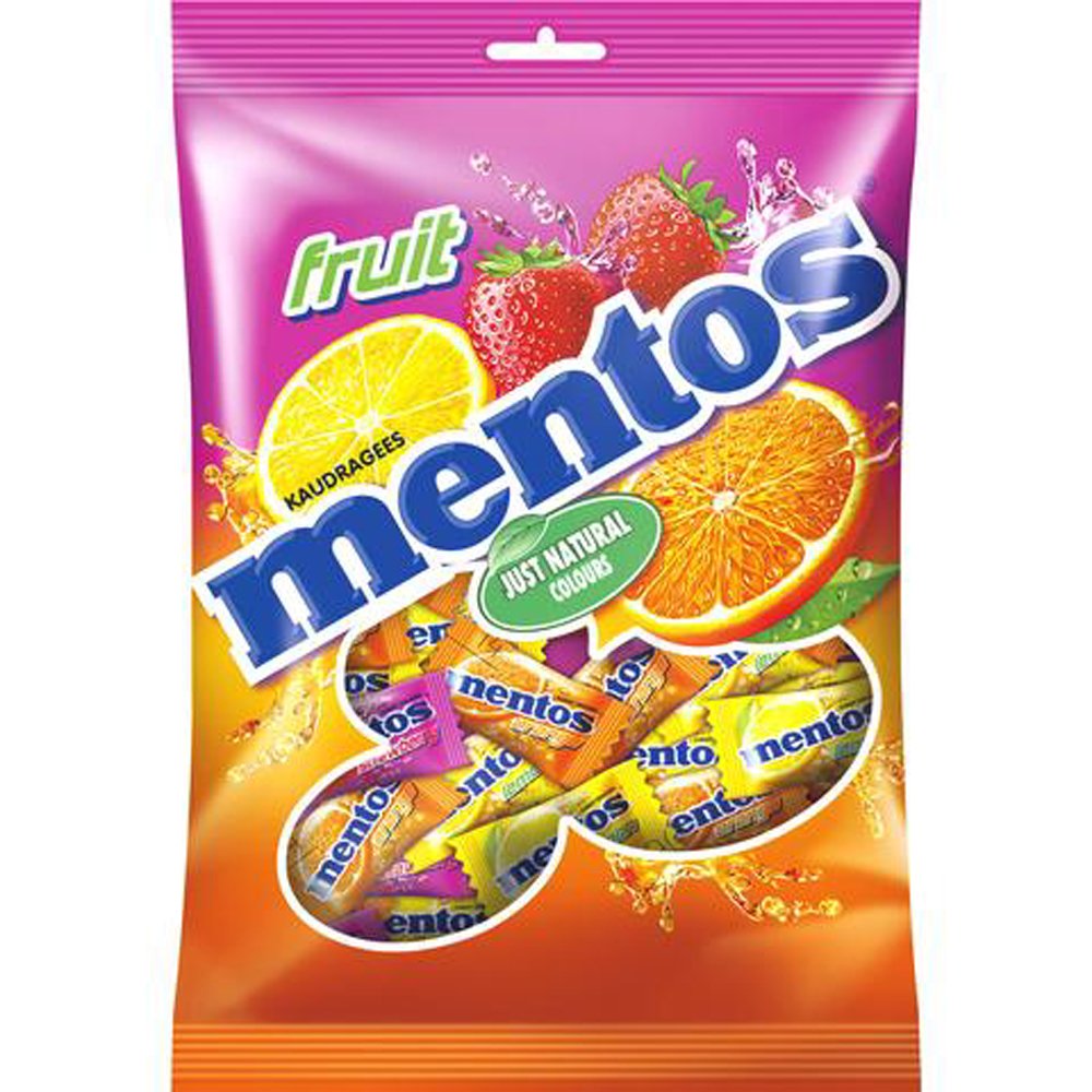 Mentos Office Fruit packs keep mints fresh and portable during work.