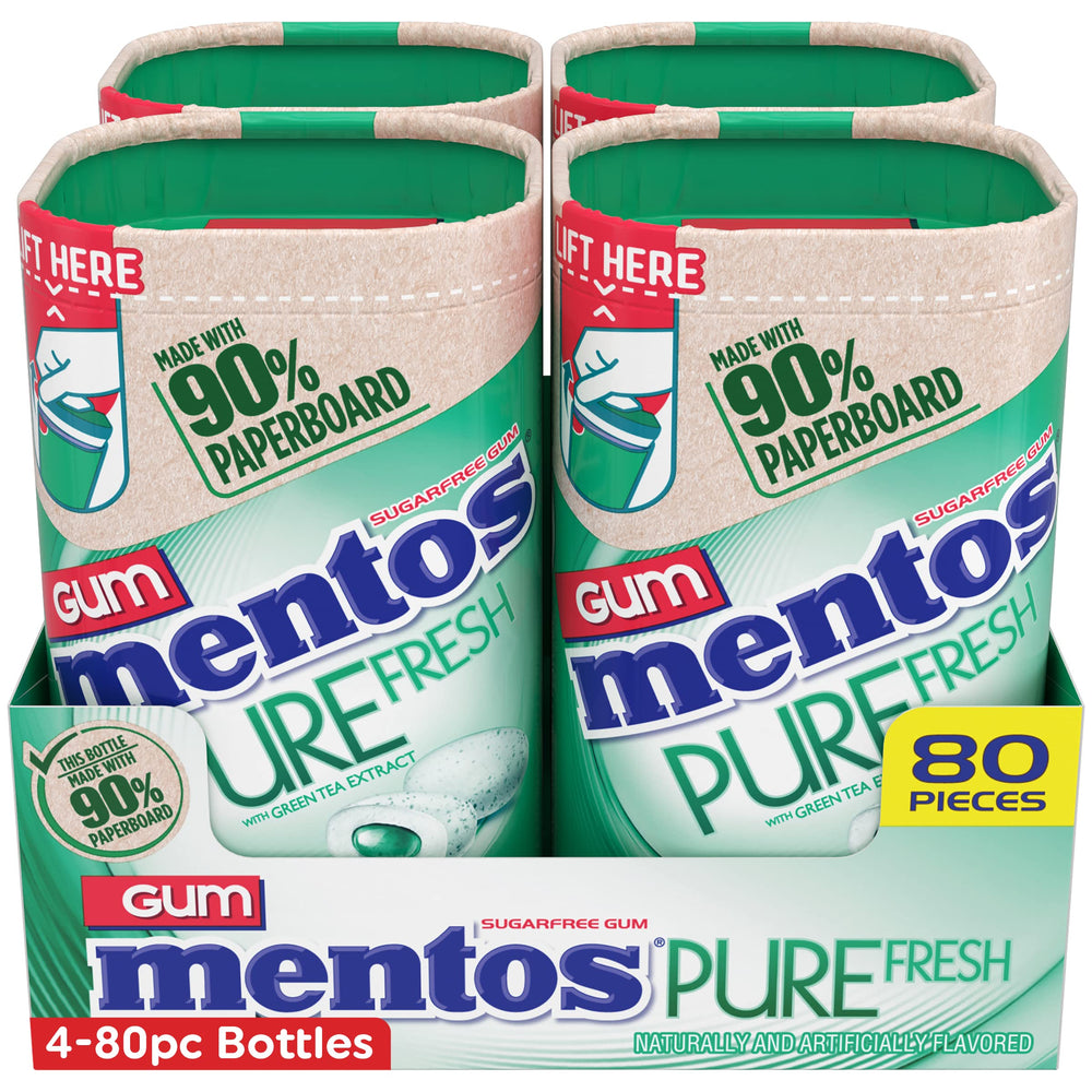 Mentos bottle lid showing reclosable design to keep gum fresh.
