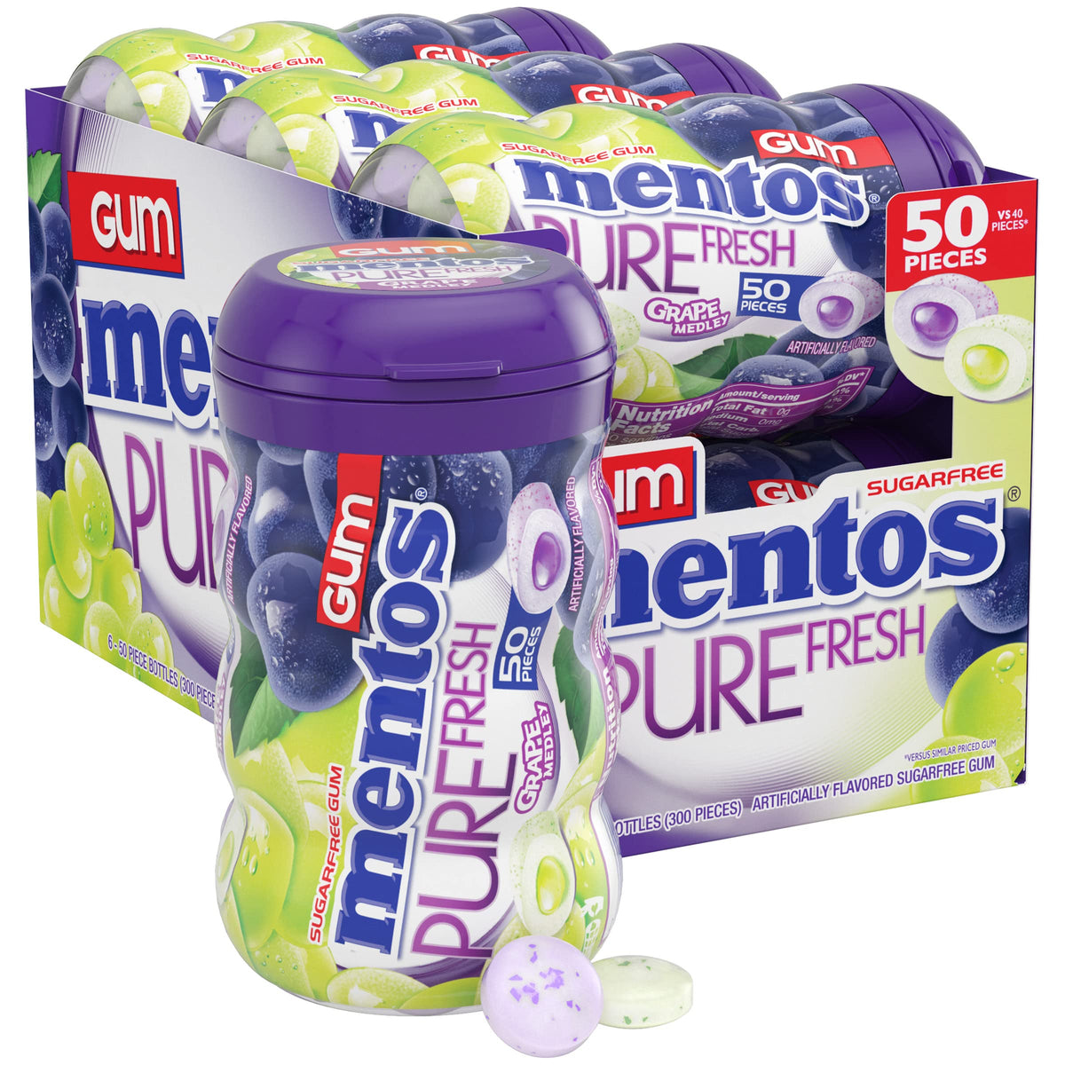 Mentos grape medley bottle provides sugar-free freshness on the go
