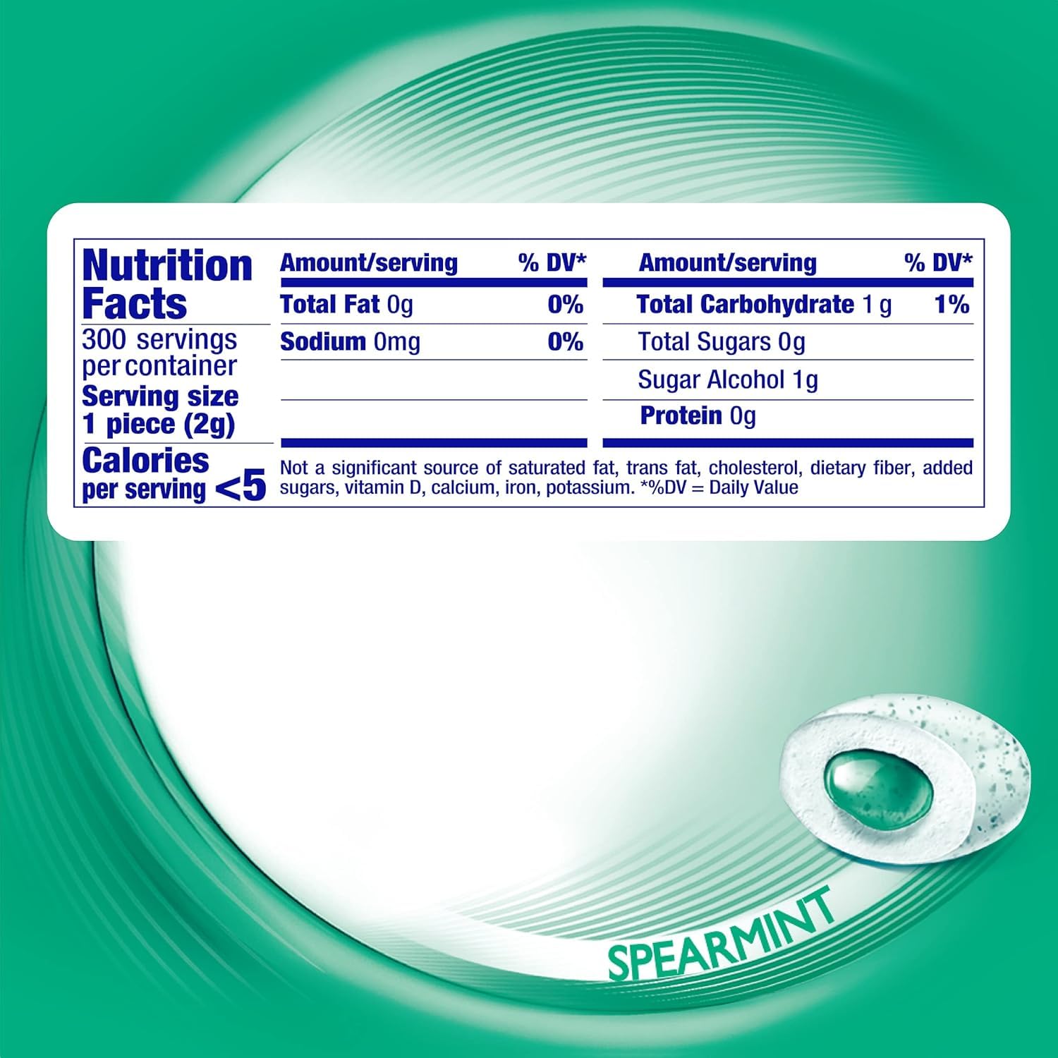Mentos Pure Fresh spearmint gum swirls deliver a cool, long-lasting flavor.