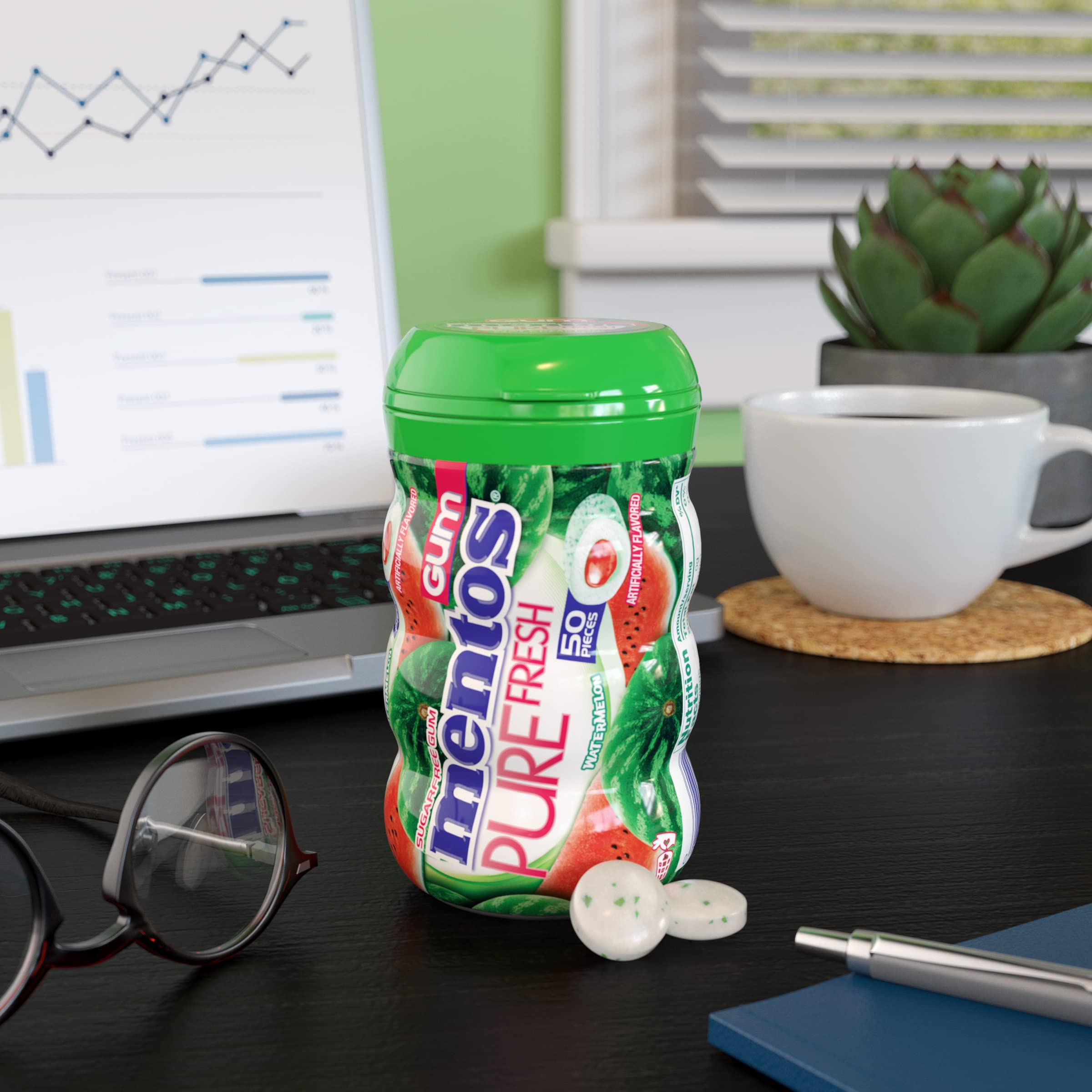 Mentos Pure Fresh Watermelon gum in a pocket pack for travel