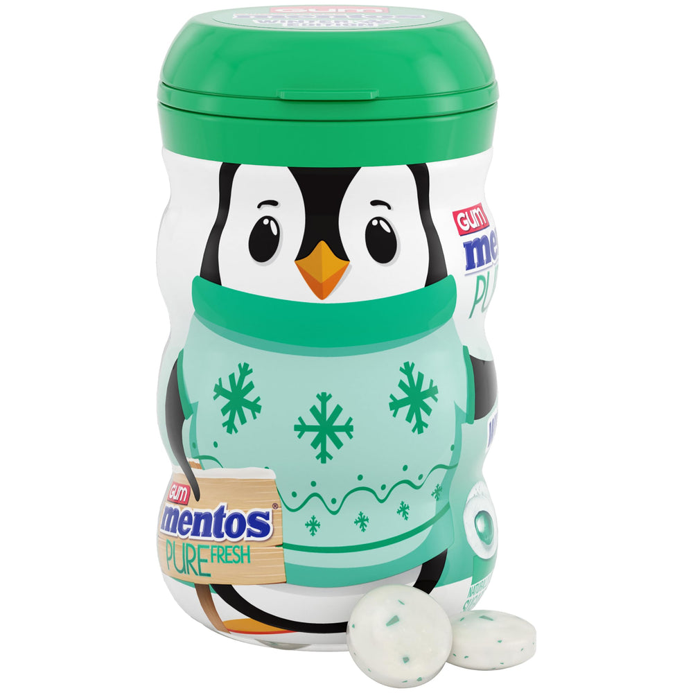 Close look at festive Mentos winter packaging design
