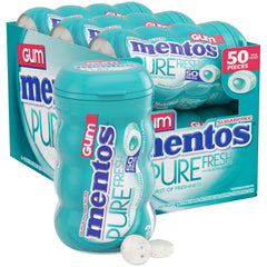 Mentos Pure Fresh Wintergreen bottle on a desk for on-the-go refreshment.