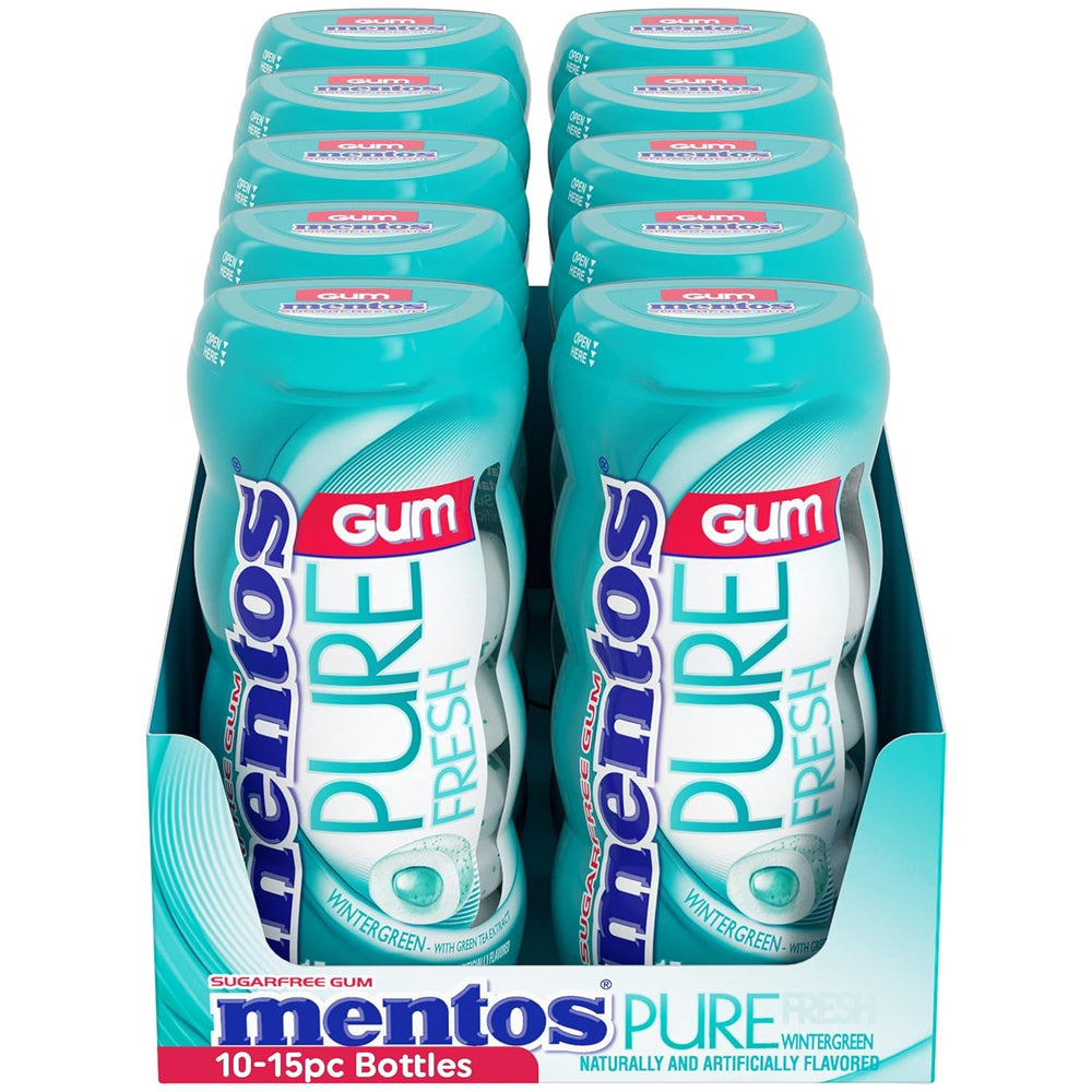 Mentos Pure Fresh Wintergreen gum pack holds 15 pieces for daily use