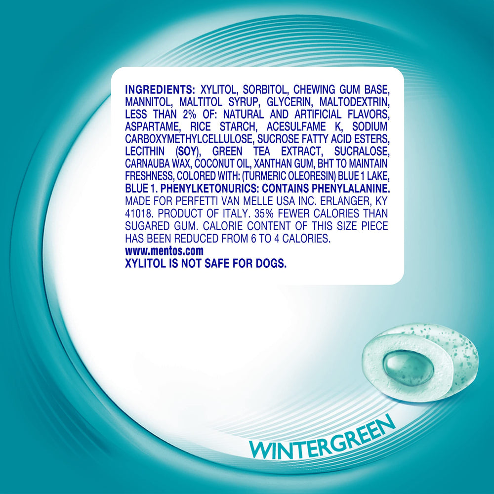 Close-up of Mentos gum pieces for quick breath refresh.