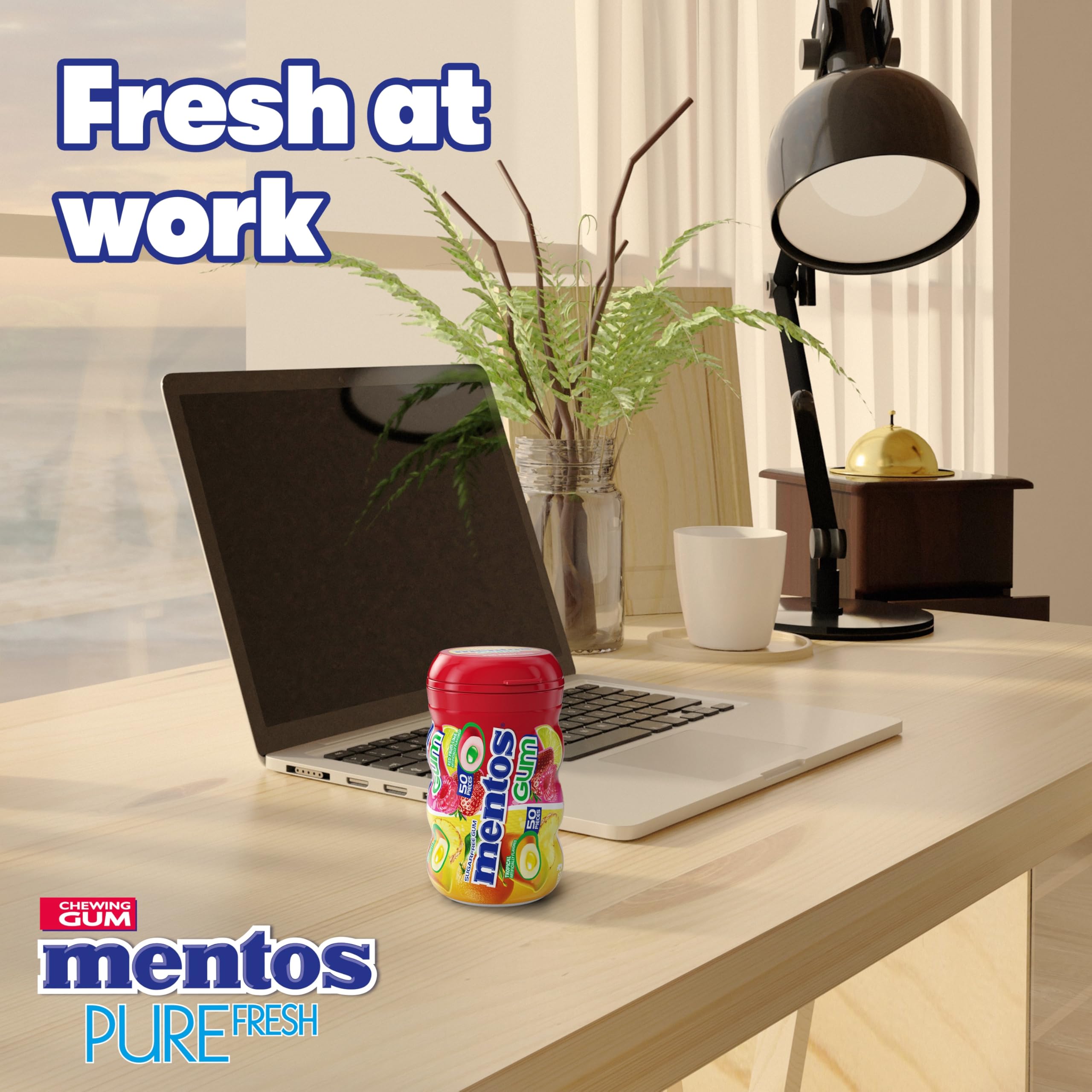 MENTOS sugar-free gum closeup of the crunchy shell and soft center texture