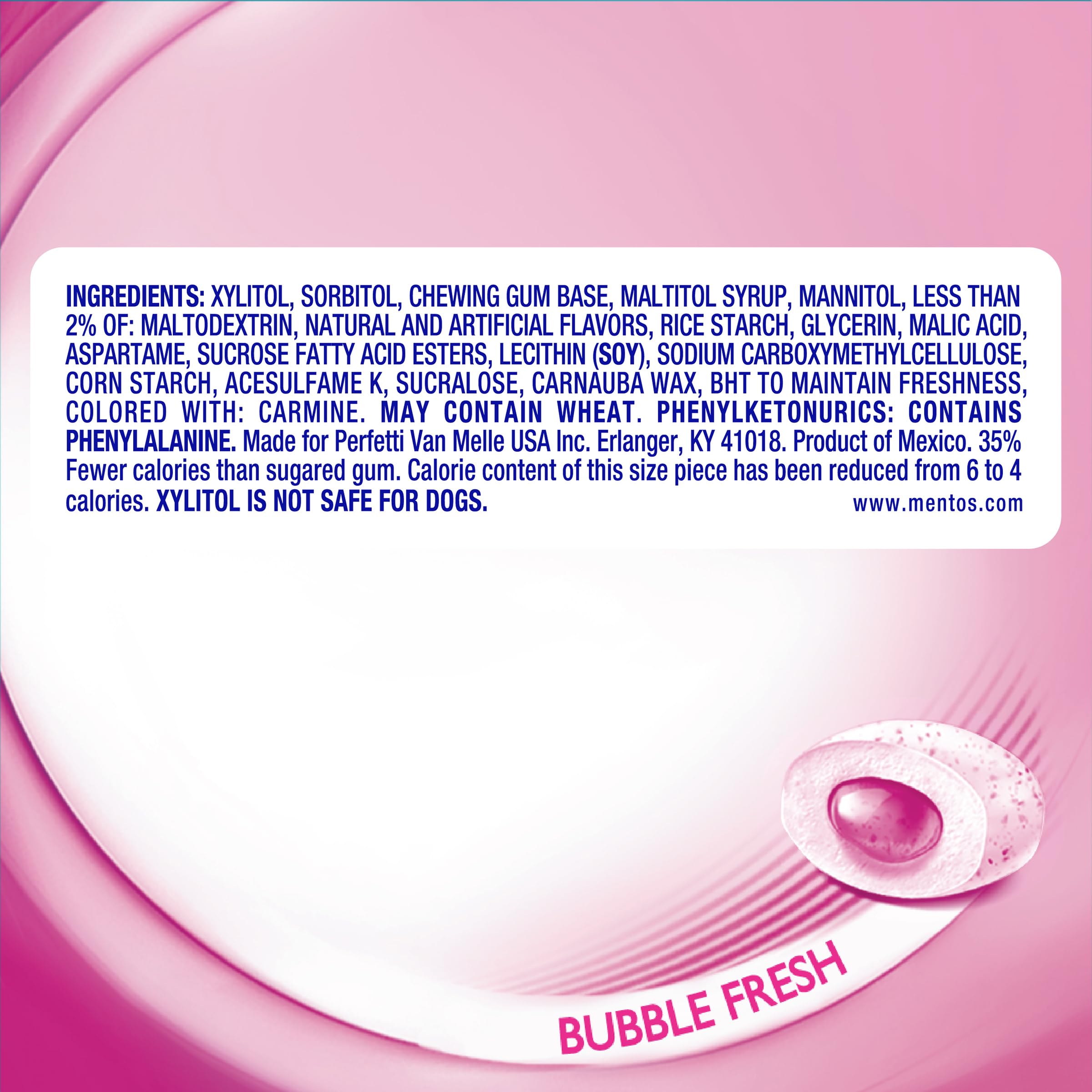 Mentos sugar-free gum with xylitol offers a guilt-free chew for on-the-go refresh.