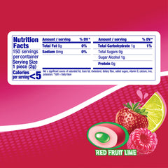 Mentos SugarFree Gum Red Fruit Lime pack front for quick refreshment