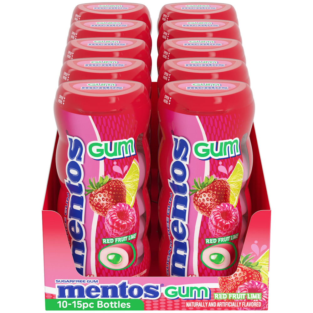 Mentos sugarfree gum xylitol ingredient label highlights sugar-free formula