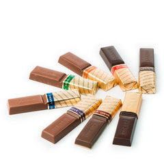 Display of Merci eight flavors bars ready for sharing